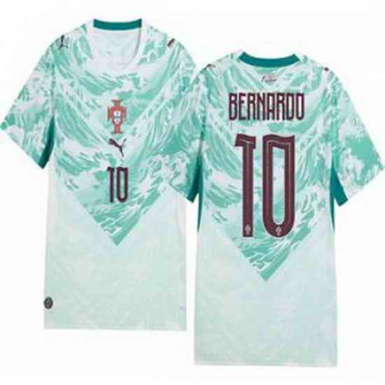 Women 10 Portugal Replica Bernardo Silva Long Sleeve Away Jersey   1